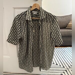 Zara men’s small leaf print polo